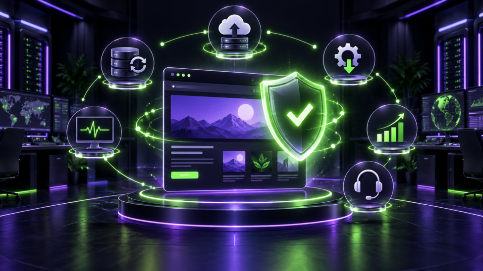Website maintenance, security, backups, and performance monitoring